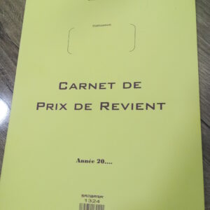 CARNET DE PRIX DE REVIENT